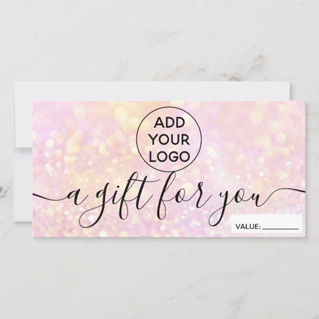 Carte Parties scintillant rose livre chic grilylogo cert (Devant)