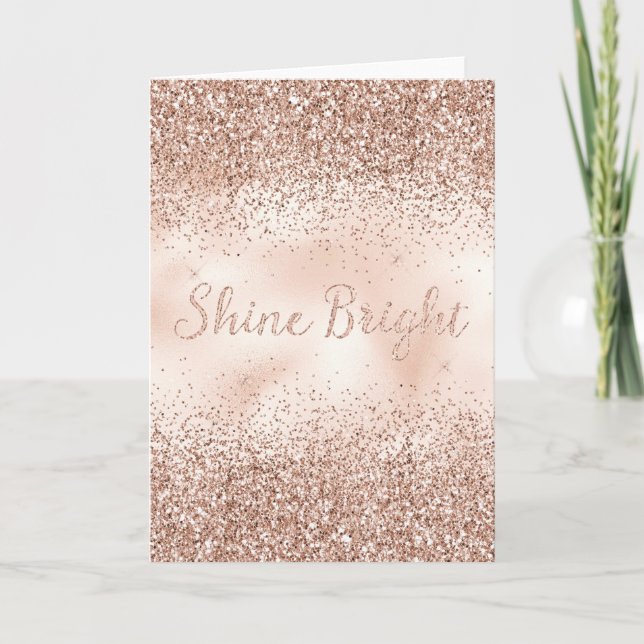 Carte Parties scintillant Rose rose pâle brillant citati (Devant)
