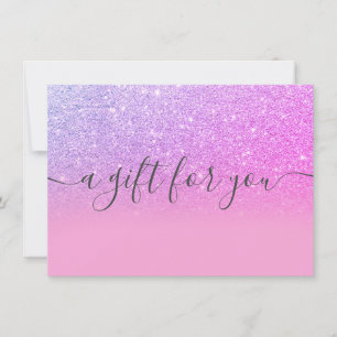 Carte Parties scintillant rose violet ombre certificat c