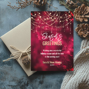 Carte Parties scintillant rouge chic parties scintillant