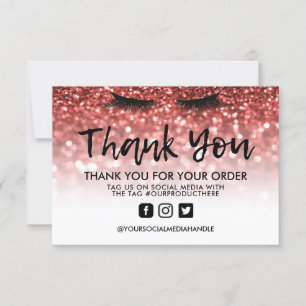 Carte Parties scintillant tendance Lashes Merci Media In