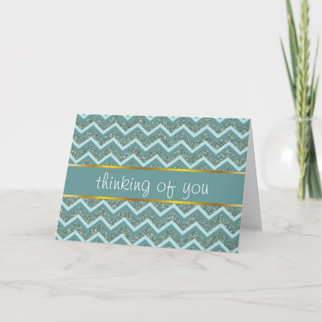 Carte Parties scintillant turquoise (Devant)