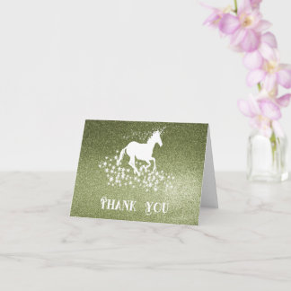 Carte Parties scintillant Unicorn et étoiles Merci | Car