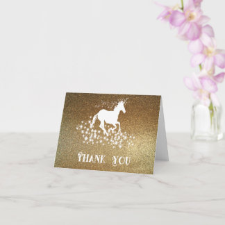 Carte Parties scintillant Unicorn et étoiles Merci | Car