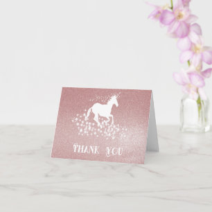 Carte Parties scintillant Unicorn et étoiles Merci   Car