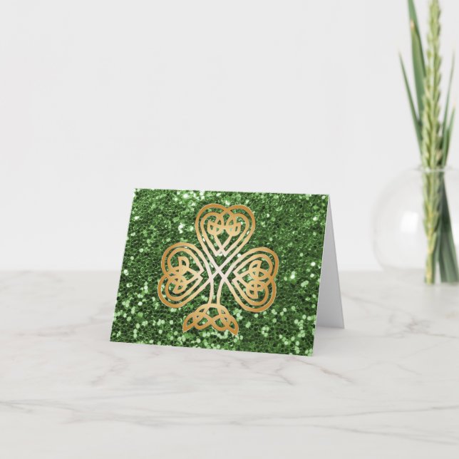 Carte Parties scintillantes celtiques brillantes d'or de (Devant)