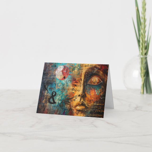 Carte Partition de musique abstraite Art numérique (Devant)