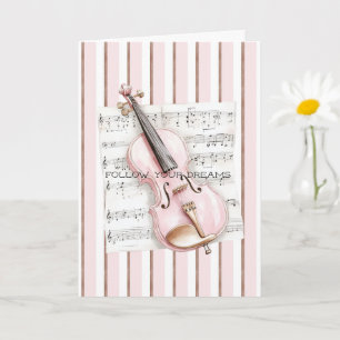 Carte Partition de Violon Rose