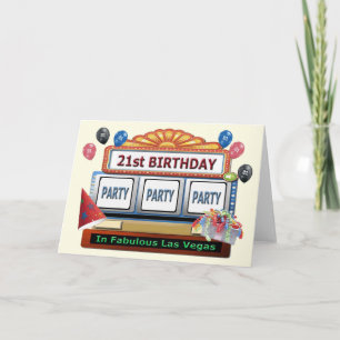 Carte PARTY PARTY 21e anniversaire Las Vegas Card