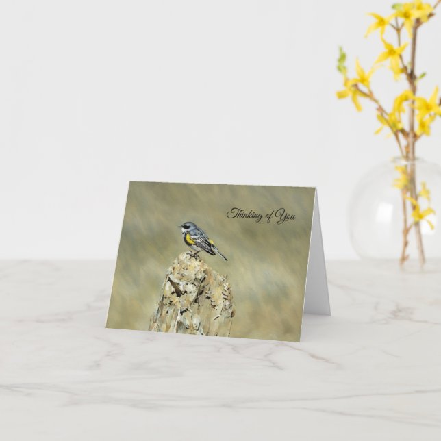 Carte Paruline rayée jaune - Pensez à vous (Fleur jaune)