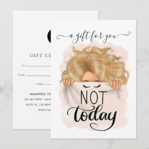 Carte Pas aujourd'hui drôle Blonde Dormir