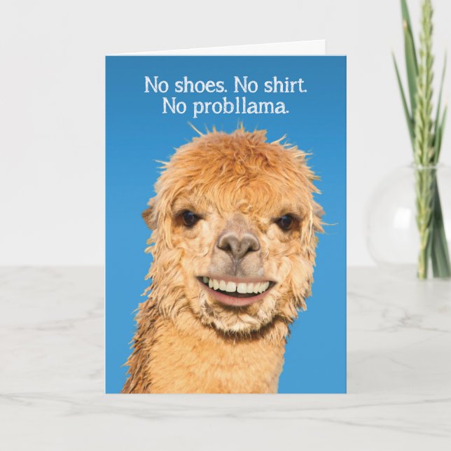 Carte Pas de chaussures Pas de chemise Pas de problème L (Devant)