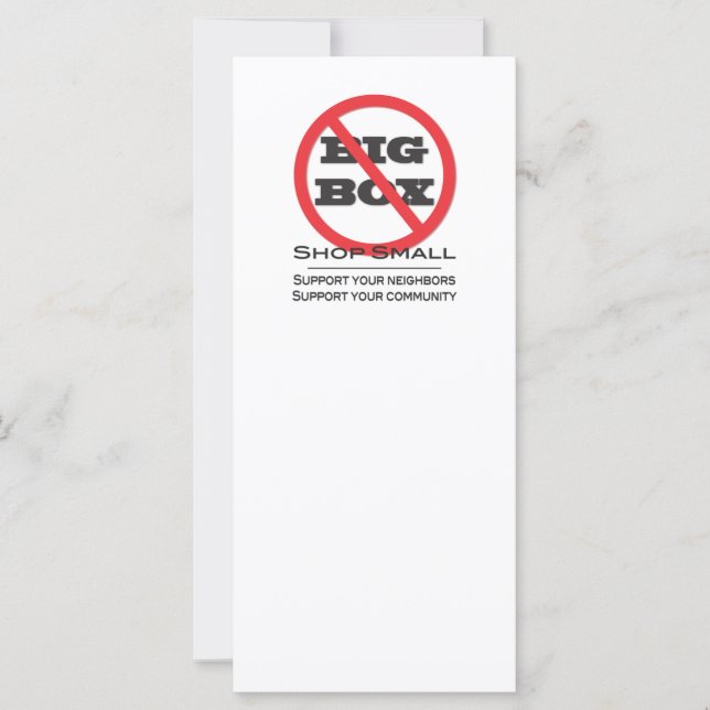 Carte Pas de grandes boîtes ! (Devant)