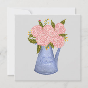 Carte Pas de pluie pas de fleurs arrosoir avec des fleur
