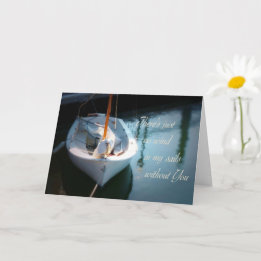 Carte Pas de vent dans mes voiles Voilier Miss You Card