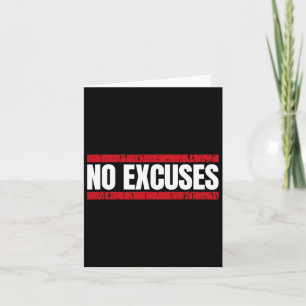 Carte Pas D'Excuses Inspirationnelle Dire Motivationnel 