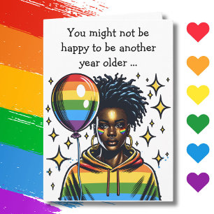 Carte Pas heureux de votre anniversaire Funny LGBTQIA+