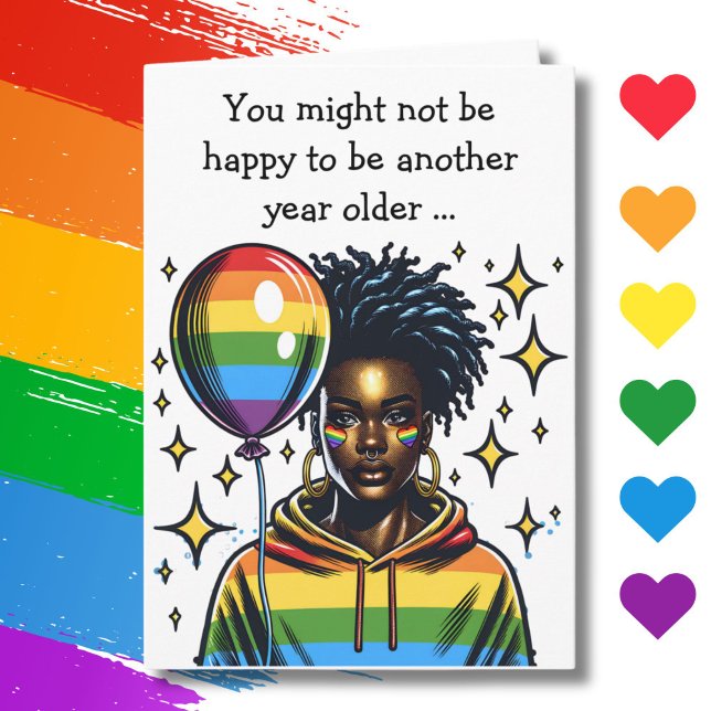 Carte Pas heureux de votre anniversaire Funny LGBTQIA+ (Créateur téléchargé)