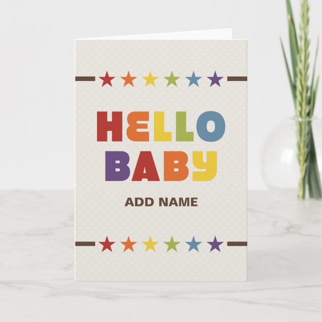 Carte Pas Stright Design Hello Baby Card (Devant)