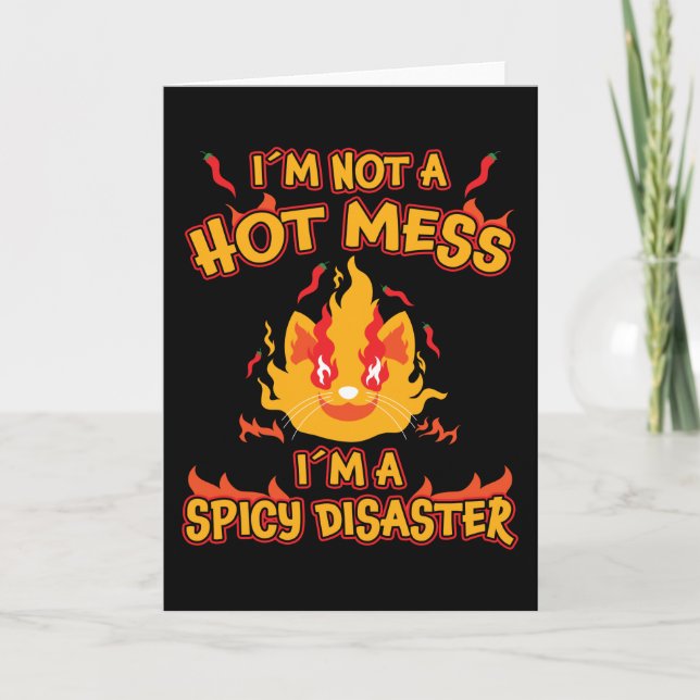 Carte Pas un chaud gâchis Je suis un cadeau de chili dés (Devant)