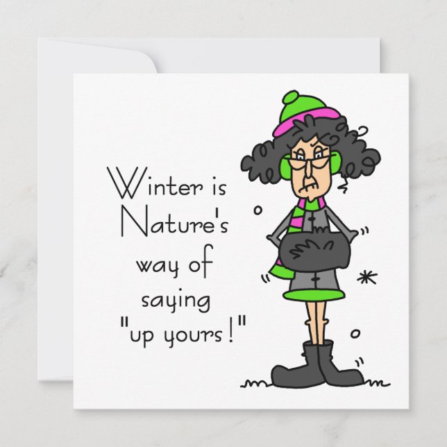 Carte Pas un fan d'hiver (Devant)