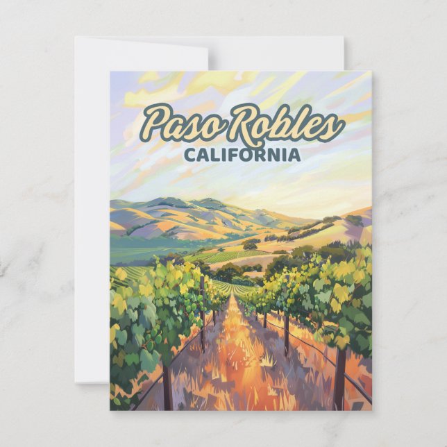 Carte Paso Robles California Vineyard Central Coas (Devant)