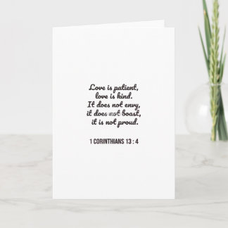 Carte Passage biblique de l'amour est patient : un attra