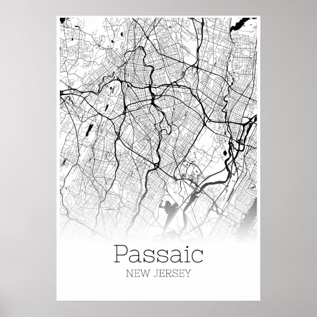 Carte Passaic - New Jersey - Poster de la carte de (Devant)