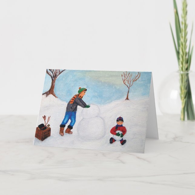 Carte Passant un jour de neige ensemble (Devant)