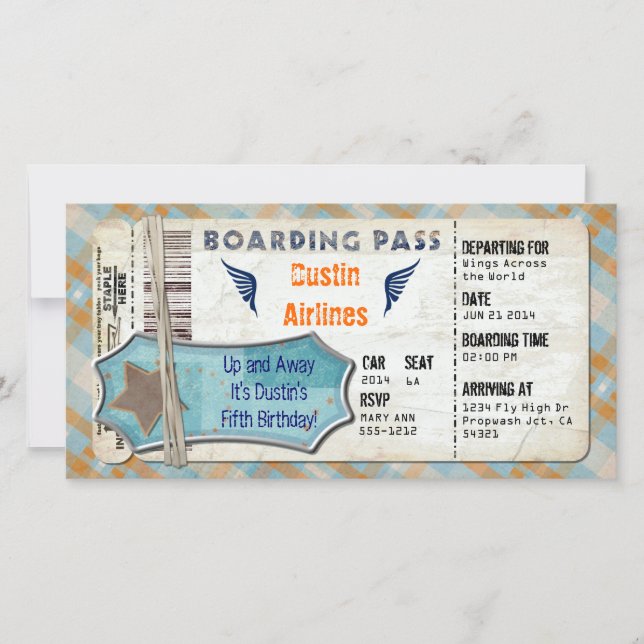 Carte Passe d'embarquement de la fête des Avions (Devant)