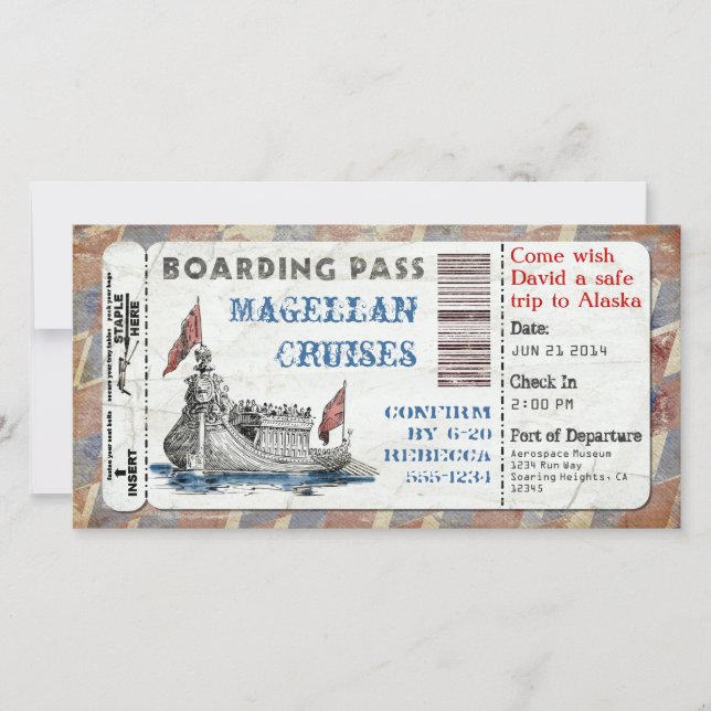 Carte Passe d'embarquement des navires de croisière (Devant)