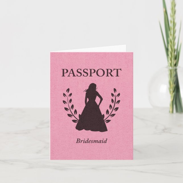 Carte Passeport de demoiselle d'honneur (Devant)