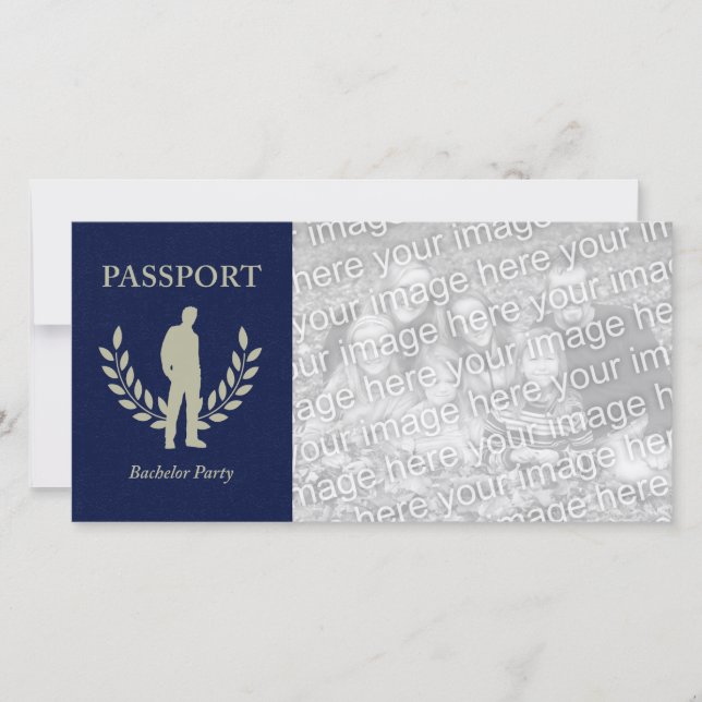 Carte passeport pour l'enterrement de vie de garçon (Devant)