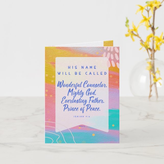 Carte Pastel Abstract Wonderful Counselor Christmas Card (Fleur jaune)