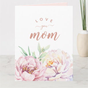Carte Pastel Aquarelle Florales Vous Aimez Maman Minimal