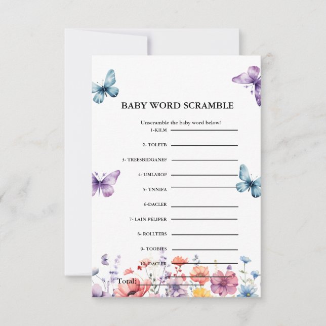 Carte Pastel Baby mot brouillage baby shower jeu (Devant)