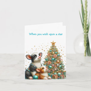 Carte Pastel Christmas Cow Holiday Card