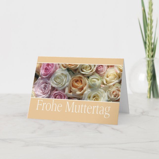 Carte pastel du jour de la mère allemande rose (Devant)