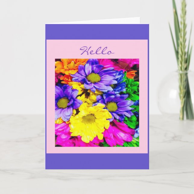 Carte Pastel Floral Hello (Devant)