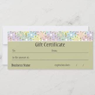 Carte Pastel Florals Certificat cadeau