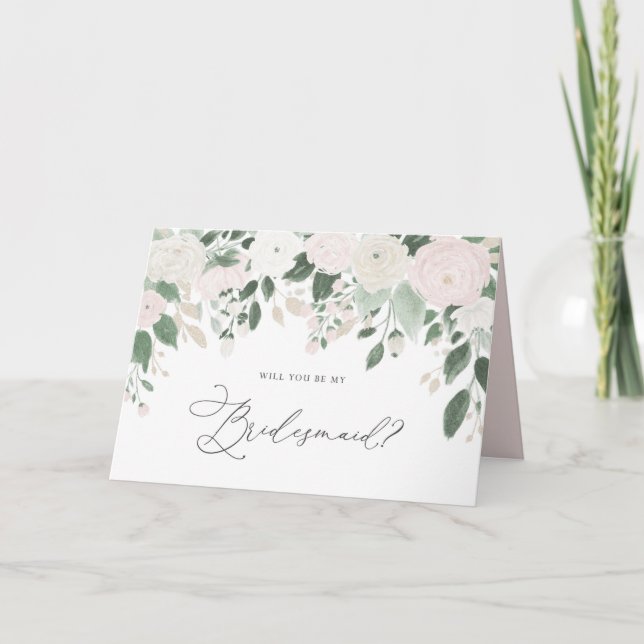 Carte Pastel Flowers Parties scintillant Serez-Vous Ma F (Devant)