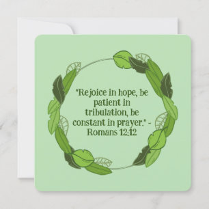 Carte Pastel Green Leaf Floral Wreath Religion Blank