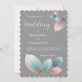 Carte Pastel Iridescente Feuille Mariage Dreamy Pastels