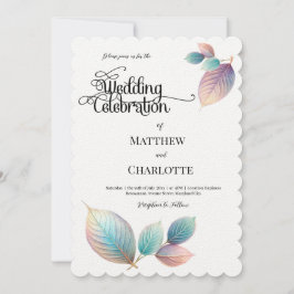 Carte Pastel Iridescente Feuille Mariage Dreamy Pastels