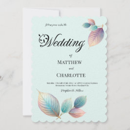 Carte Pastel Iridescente Feuille Mariage Dreamy Pastels