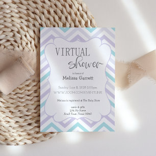 Carte Pastel Lavender et Aqua Zig Zag Baby Virtual Invi