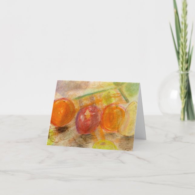 Carte pastel no 1 avec arrangement en fruits (Devant)
