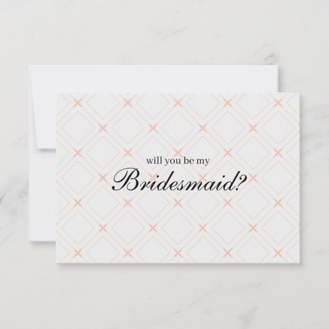 Carte Pastel Peach et Creative Will You Be My Bridesmaid (Devant)
