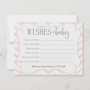 Carte Pastel Peach et Grey Zig Zag