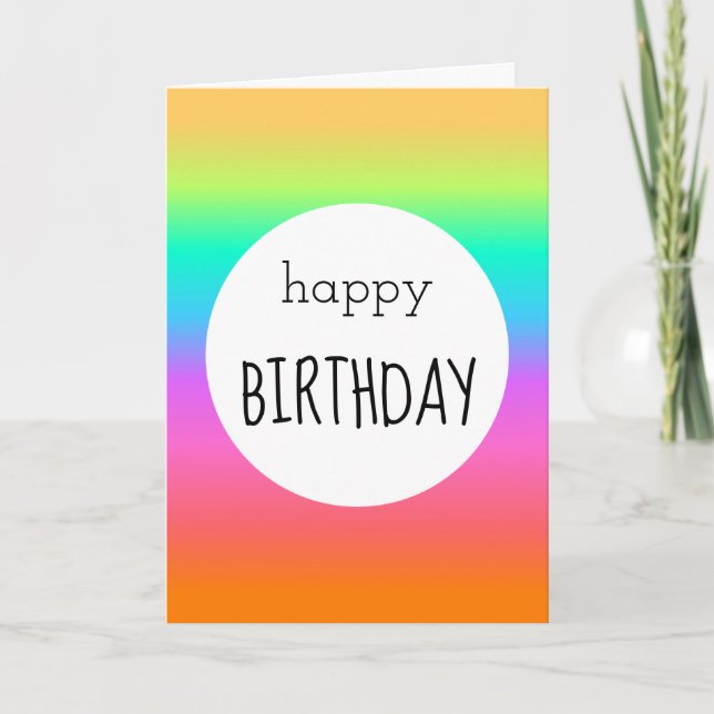 Carte Pastel Rainbow Gradient Joyeux anniversaire (Devant)